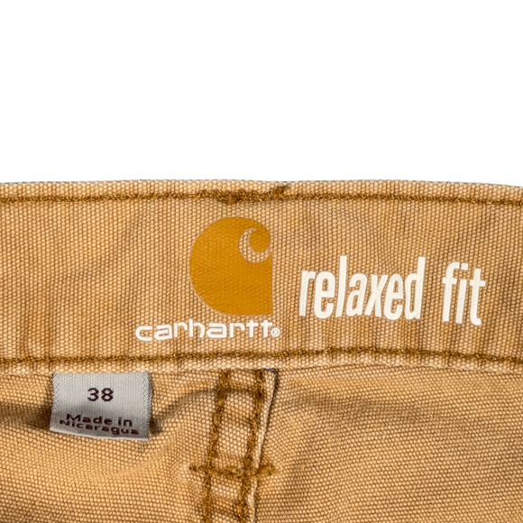 Carhartt Shorts Mens 38 Brown Relaxed Fit Duck Canvas Carpenter Workwear Utility - Picture 6 of 10